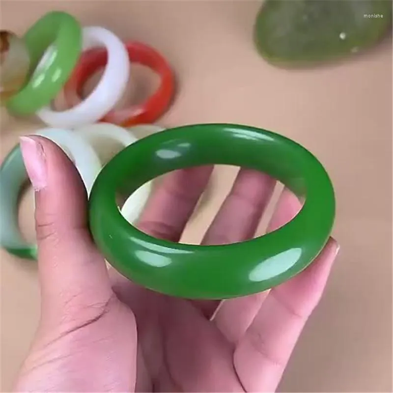 Bangle Nine Colors Glass Jade Bracelet Charm Jewellery Fashion Accessories Hand-Carved Lucky Amulet Gifts For Women Wholesale