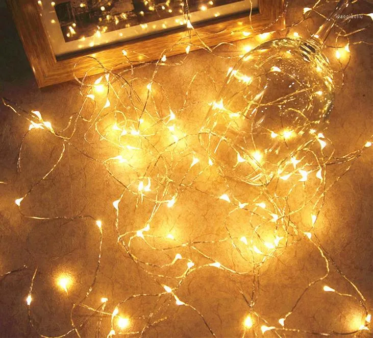 Interiördekorationer 1 m koppartråd led stränglampor Vattentät fairy Christmas Tree Wedding Party House Car Diy Sky Stars Shade Decoration