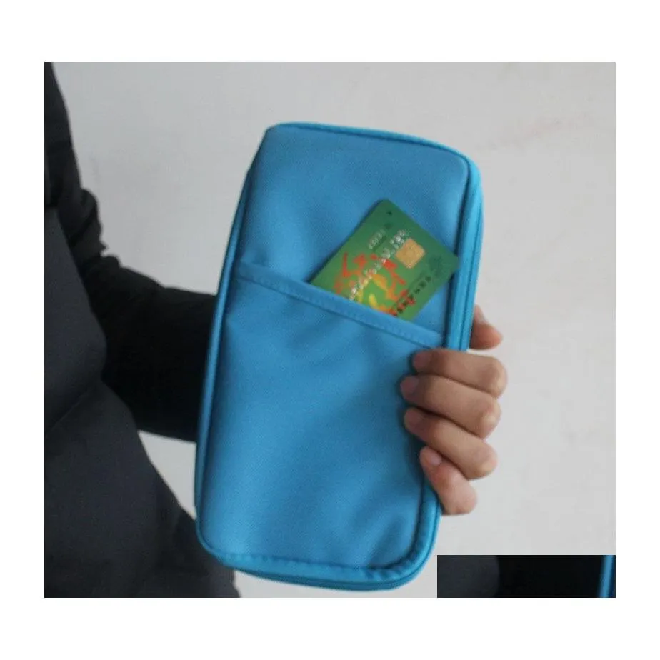 Сумки для хранения mtifunction модная держатель модных карт Travel Passport Credit Id Cash Wallet Organizer Bag Sukle 7 Colors Vt0659 Drop Deliver Dht21