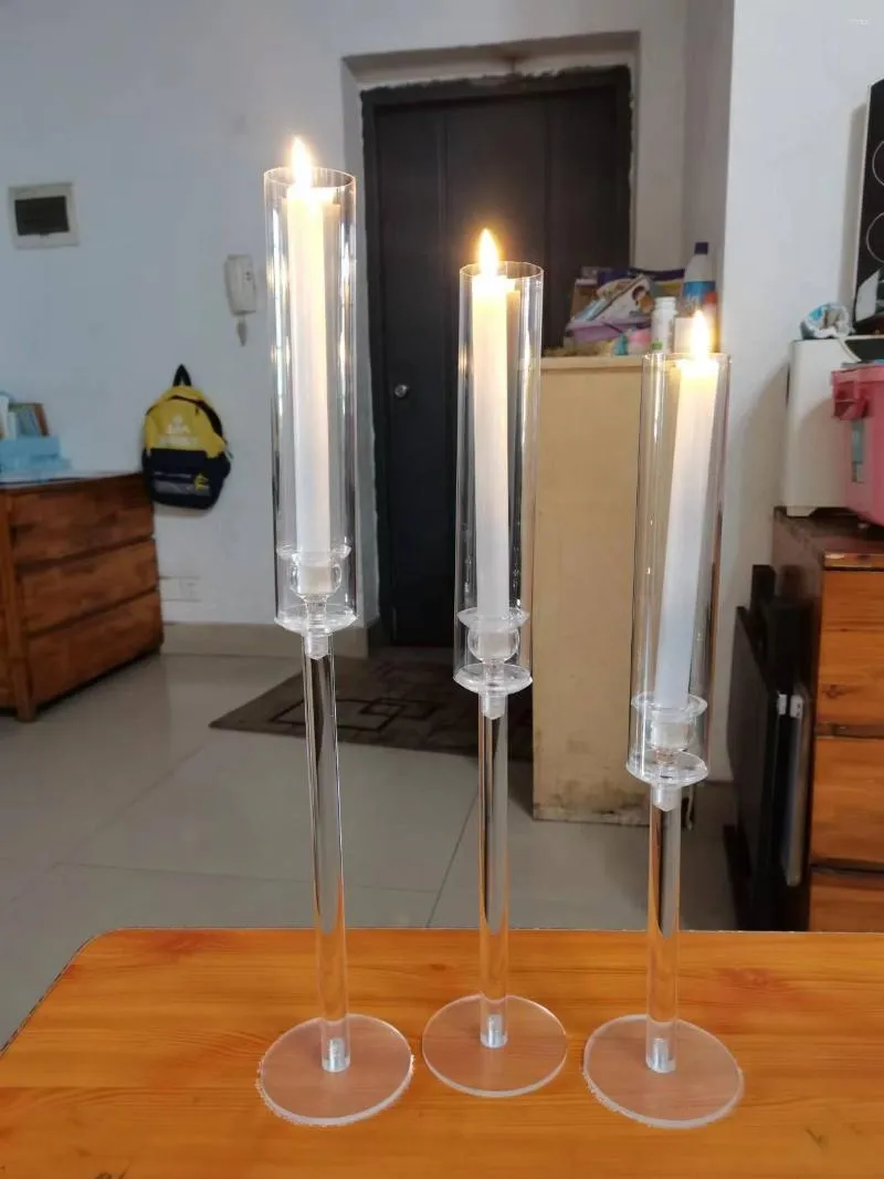 Candle Holders 10 Sets 30 Delivery Brackets Acrylic Candlestick Centrepieces Road Lead Wedding Porps Christmas Decora