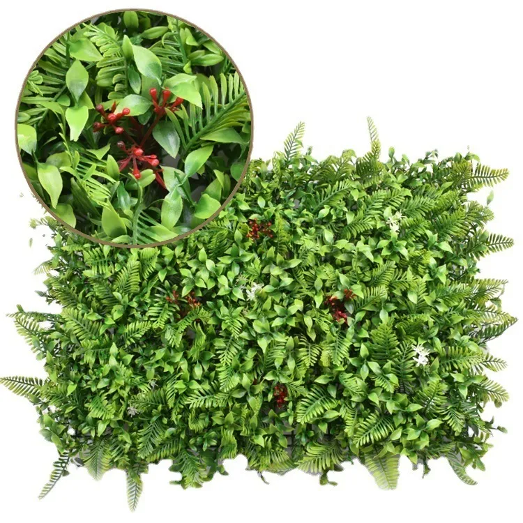 Greante floral falsa 40 60 cm de planta artificial de fundo verde decoração de parede de parede de parede plástico de arapagem ao ar livre Grass de jardim simuladas 2301055