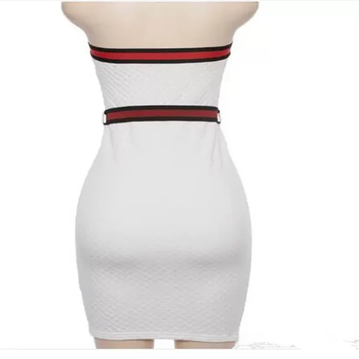 Summer Tight Dress Women Fashion Tube Top Sexy Stretch Slim Belt Dresses Ladies Striped Tank Dress