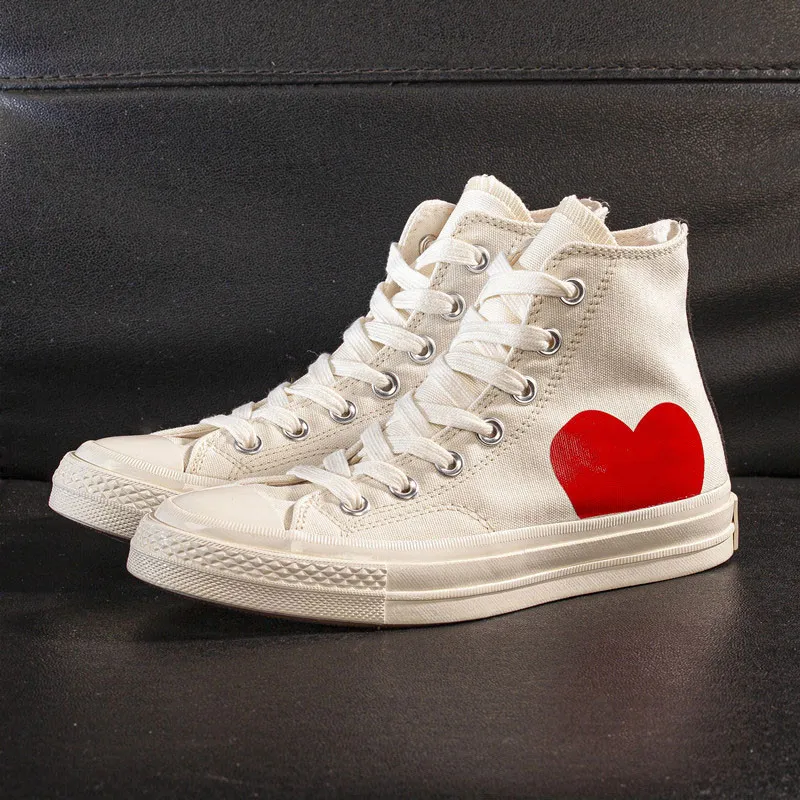All Stars Shoe CDG Canvas Play Love With Eyes Hearts 1970 1970s