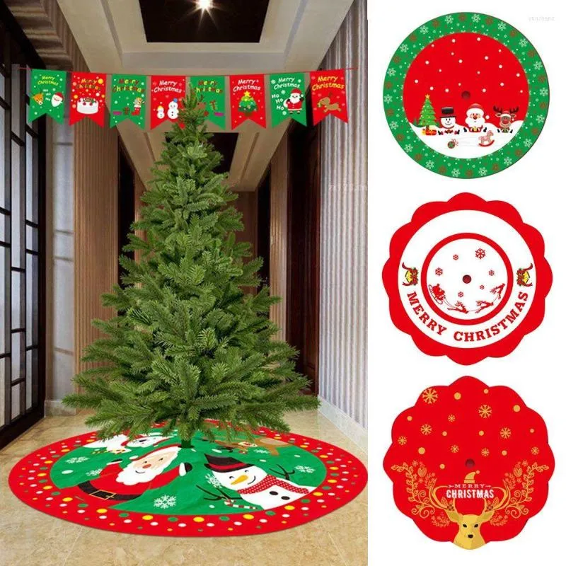 Christmas Decorations Snowman Santa Elk Party Decor Happy Year Xmas Floor Cover Outdoor Blanket Tree Skirt Carpet Mat