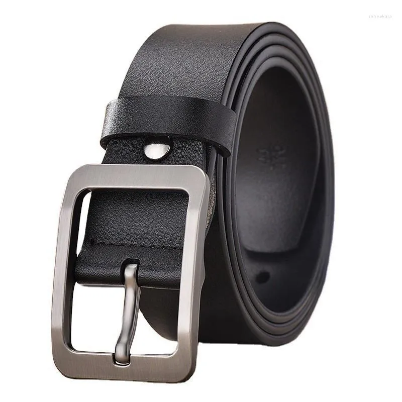 Belts Classic Mens Business Leisure Fashion Metel Pin Buckle Leather Midje Strap Yuppie Jeans Accessories 3.8cm Cinto Office