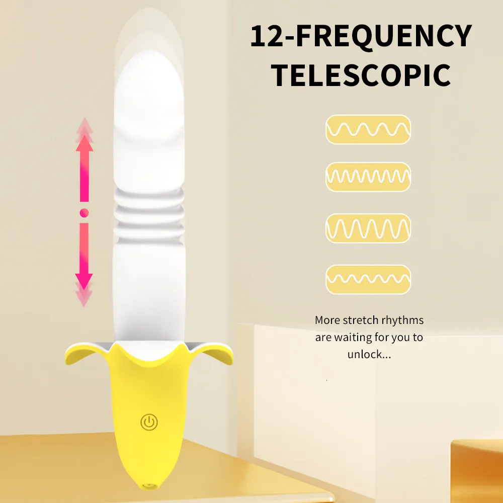 Banana Vibrator Telescopic Silicone Dildo And Clitoral Stimulator_voghion.com