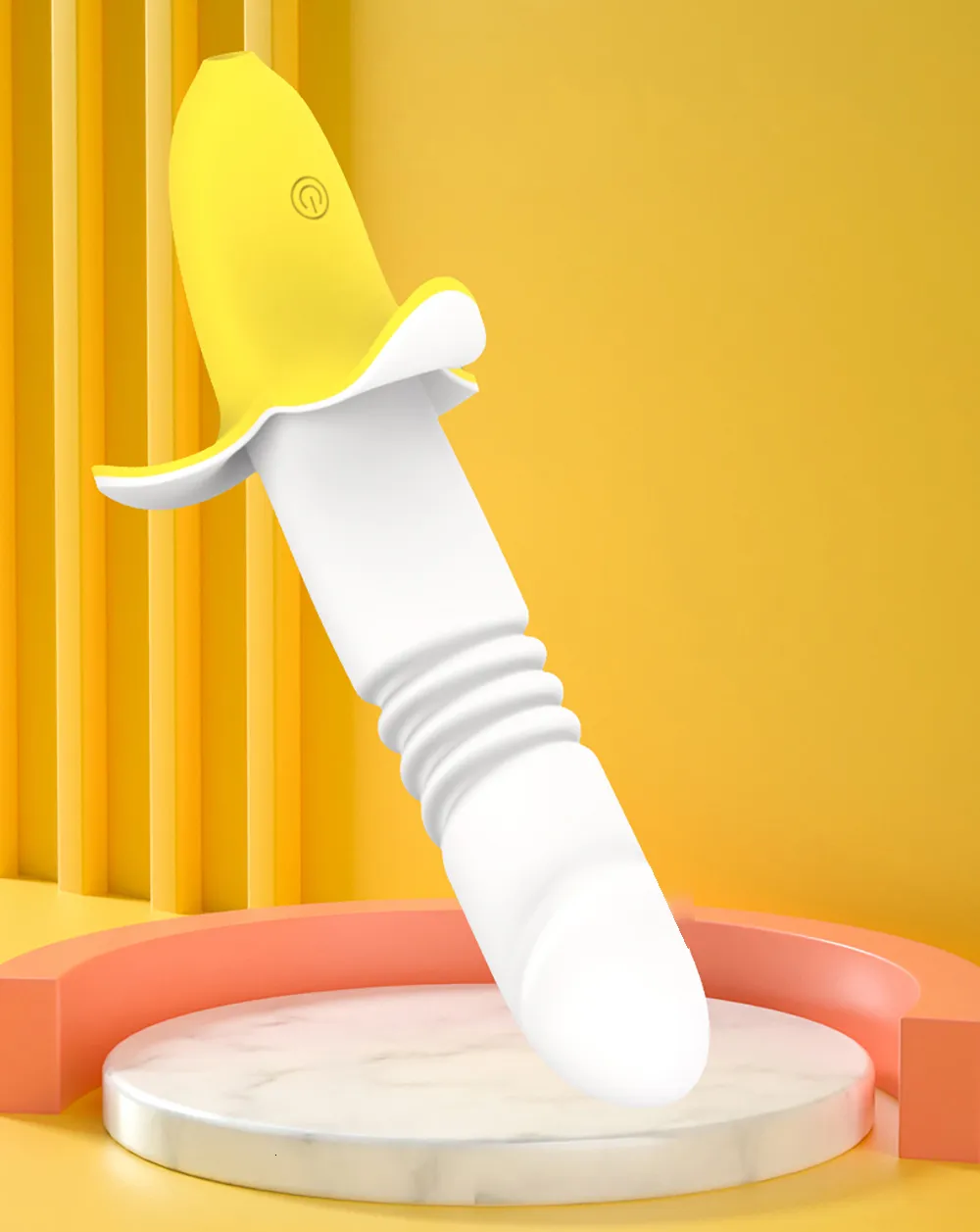 Banana Vibrator Telescopic Silicone Dildo And Clitoral Stimulator_voghion.com