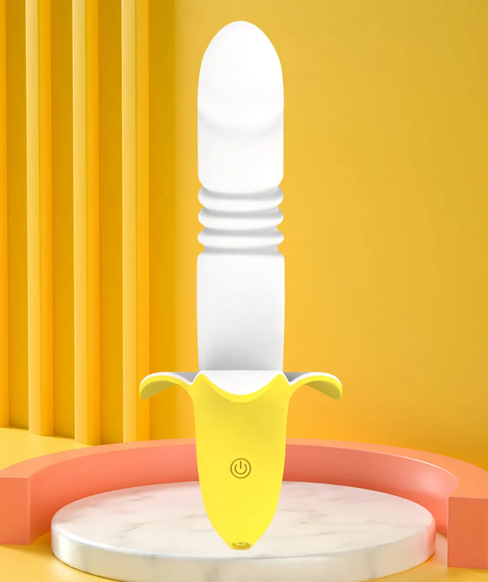 Banana Vibrator Telescopic Silicone Dildo And Clitoral Stimulator_voghion.com