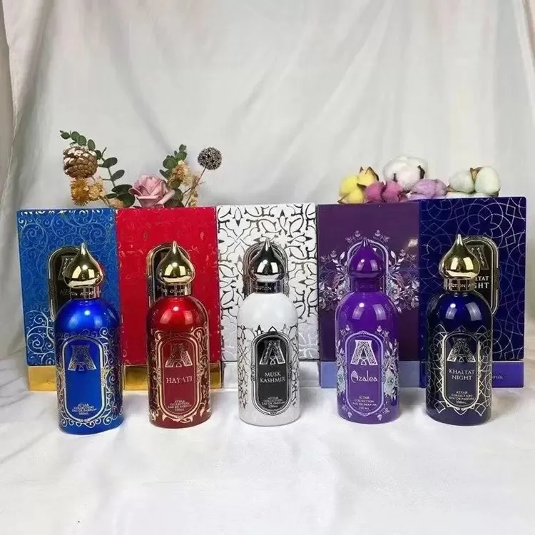 Attar Collection Perfume 100 ml Azora Hayati Azalea Al Rayhan Floral Musk Kashmir Khaltat Night Areej Parfum 3.3 und Długi zapach mężczyzn Kobiet zapachowy spray