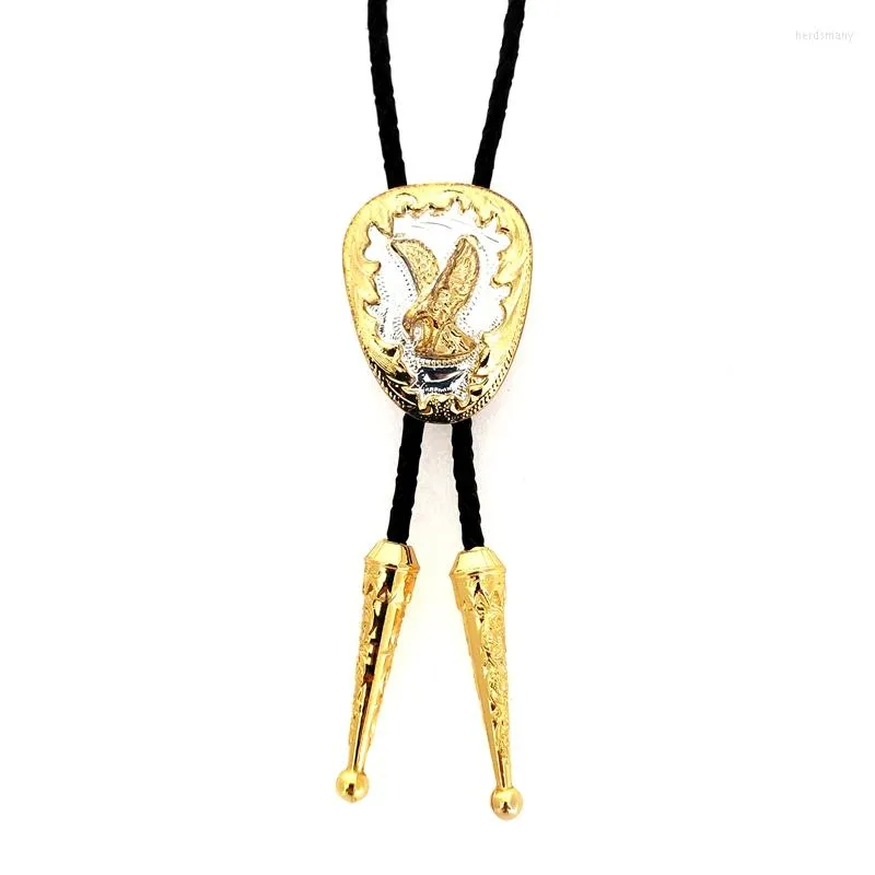 Noeuds papillon en cuir véritable cordon rodéo Bolo cravate pour hommes avec boucle de tête à la main nouveauté cravates Western Cowboy accessoires