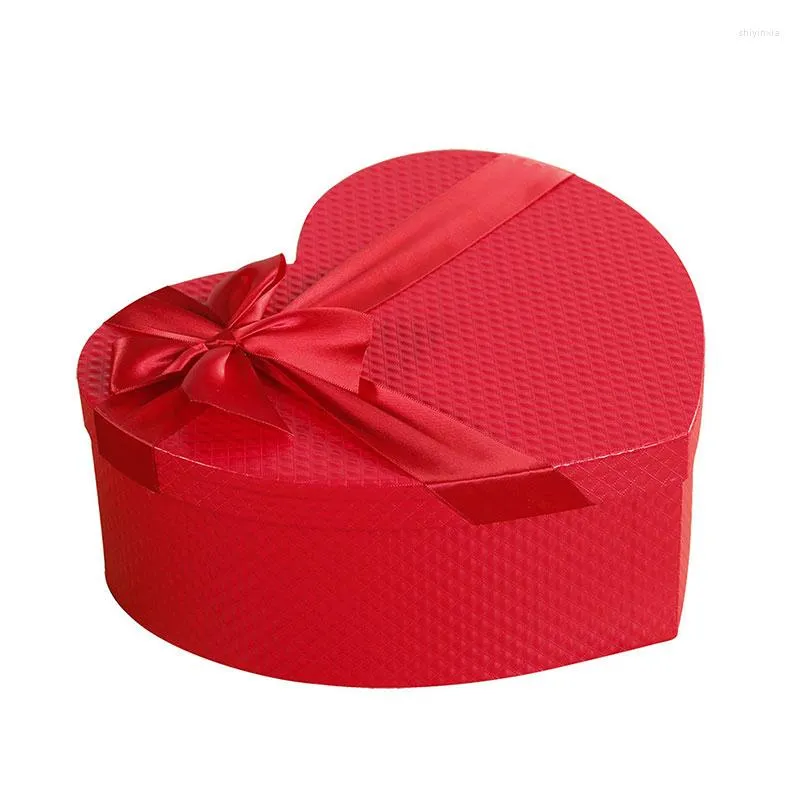 Gift Wrap Red Heart Shape Hat Boxes Set Flower Packaging Paper Bag Storage Box Candy Wedding Valentine's Day