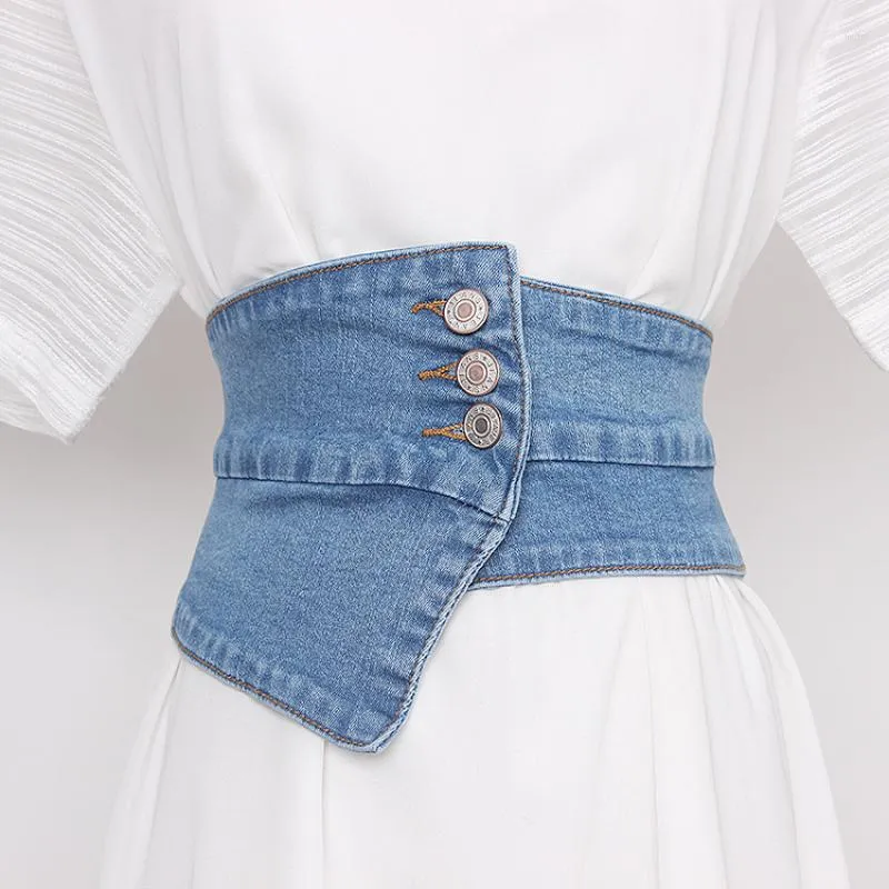 Ceintures 2023 Belt pour femmes denim tunique corset dames de haute qualité large avec robe t-shirt mode élégant luxe