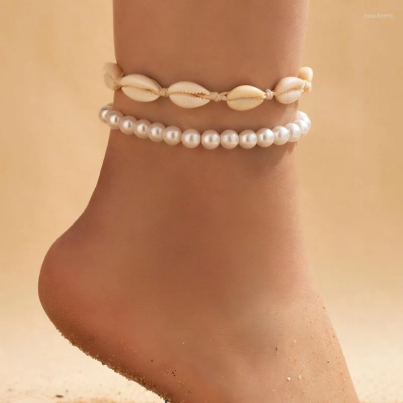 anklets 2pcs/sets summerシェルロープ