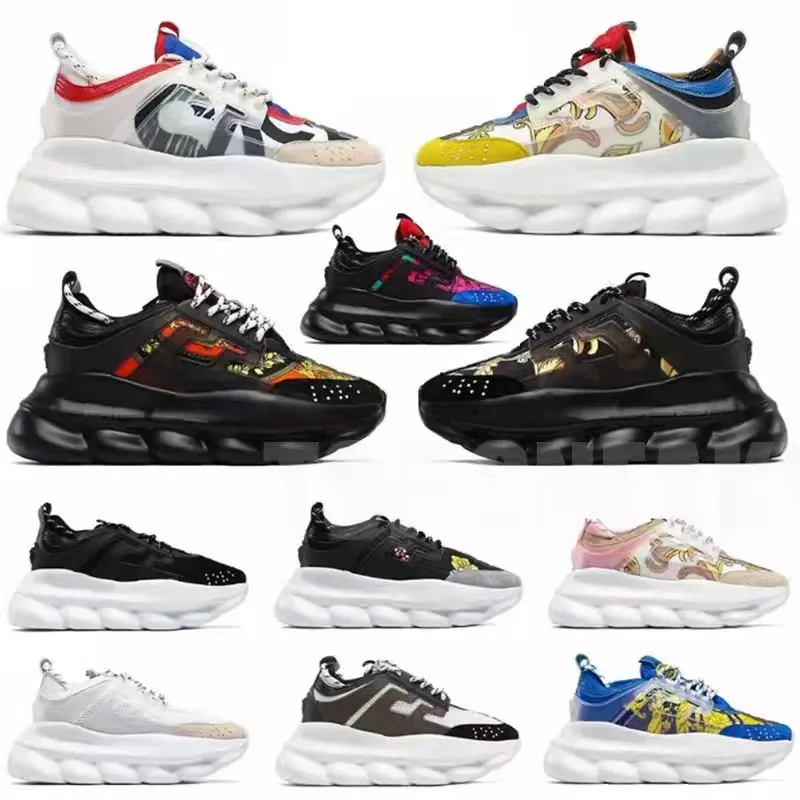 Kedjereaktion Italien Casual skor Reflekterande höjdreaktion Sneakers Triple Black White Multi-färg Suede Red Blue Yellow Fluo Tan Men Women Trainers Storlek 35-45