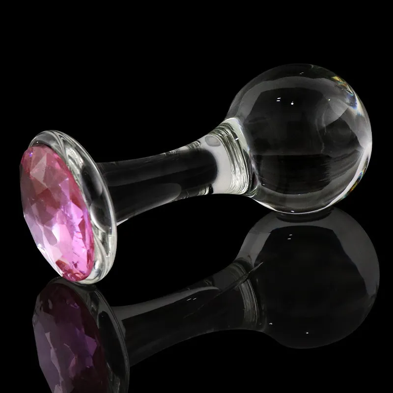 Analspielzeug, Glasdildo, Sexspielzeug für Frauen, Lesben, große Perle, gefälschter Schwanz, stoßende Anal-Hintern-Prostata-Massage_voghion.com