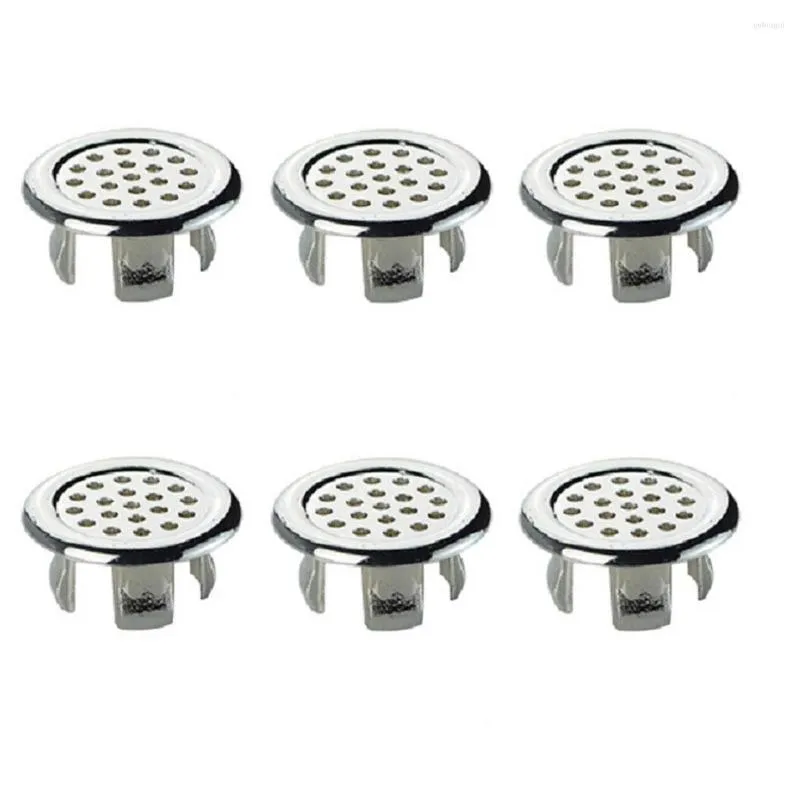 Bath Accessory Set Simple 6 Pcs Grid Bathroom Sink Bathtub Accessories Spillway Ring Overflow Hole Round Cover Basin Tidy Insert Spares