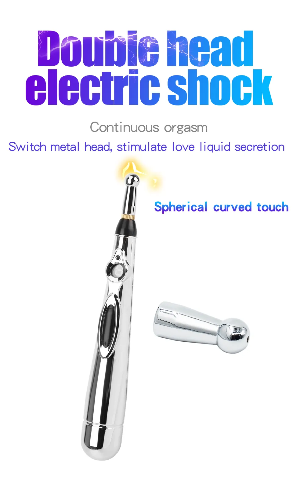 Electric G-spot Stimulation Pen & Nipple Shock Toy For Couples_voghion.com