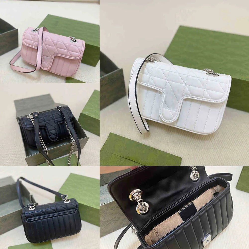 NEW G-letter Shoulder Bags Gbag designer bags Leather Handbags Women Luxury Chain Small Square Classic Striped Crossbody Bags Purses 220811