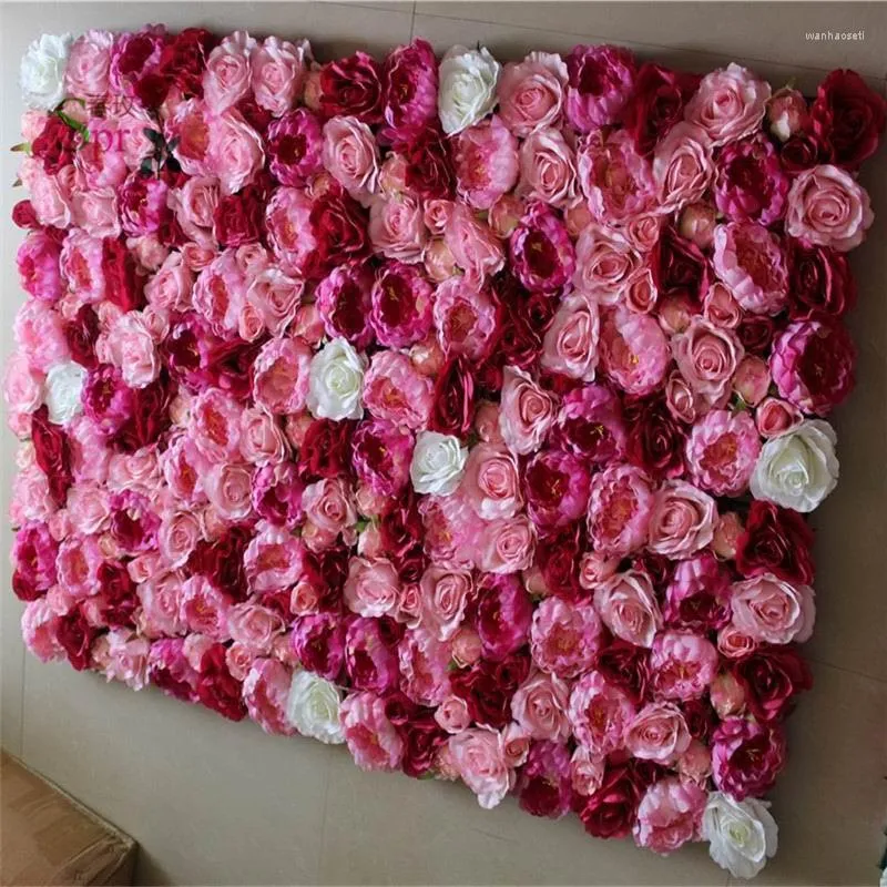Kwiaty dekoracyjne Spr 10pcs/działka sztuczna jedwabna piwonia róża kwiatowa ściana ślubna trawnik/filar dekoracja rynku