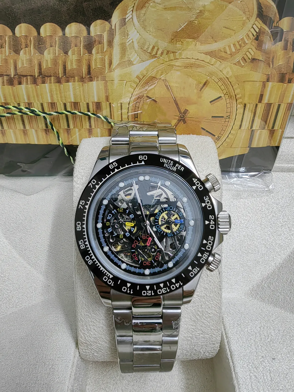 Kutu Mekanik 2813 Hareketli Panda Dial Watch Erkek Kozmograf Safir Yüksek Kaliteli Saatler Erkekler 116500 Seramik Çerçeve 116506 Tam Çelik Kol saatleri 2023