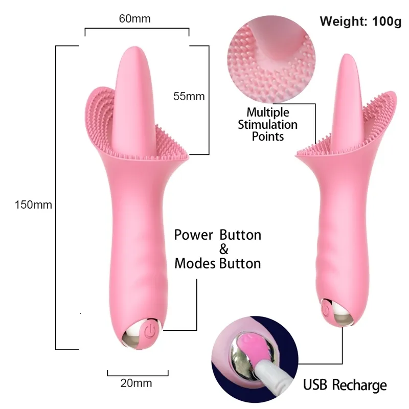 Giocattoli anali Leccare la lingua G Spot Vibratore clitorideo Clit Tickler Giocattolo del sesso per le donne 10 Modello Vibrante l_voghion.com