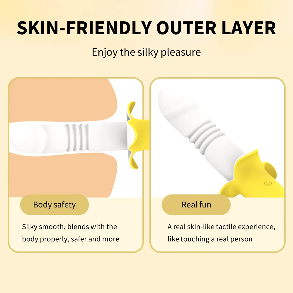 Banana Vibrator Telescopic Silicone Dildo And Clitoral Stimulator_voghion.com