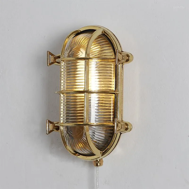 Wall Lamps Retro Brass Lamp Villa Outdoor Indoor Aisle Bathroom Corridor Waterproof