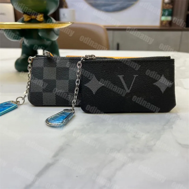 مصمم محفظة فاخر رجالي محافظ Damier مفتاح الحقيبة النساء حامل بطاقة قماش إلكتروني جلدية أزياء المحافظ الصغيرة