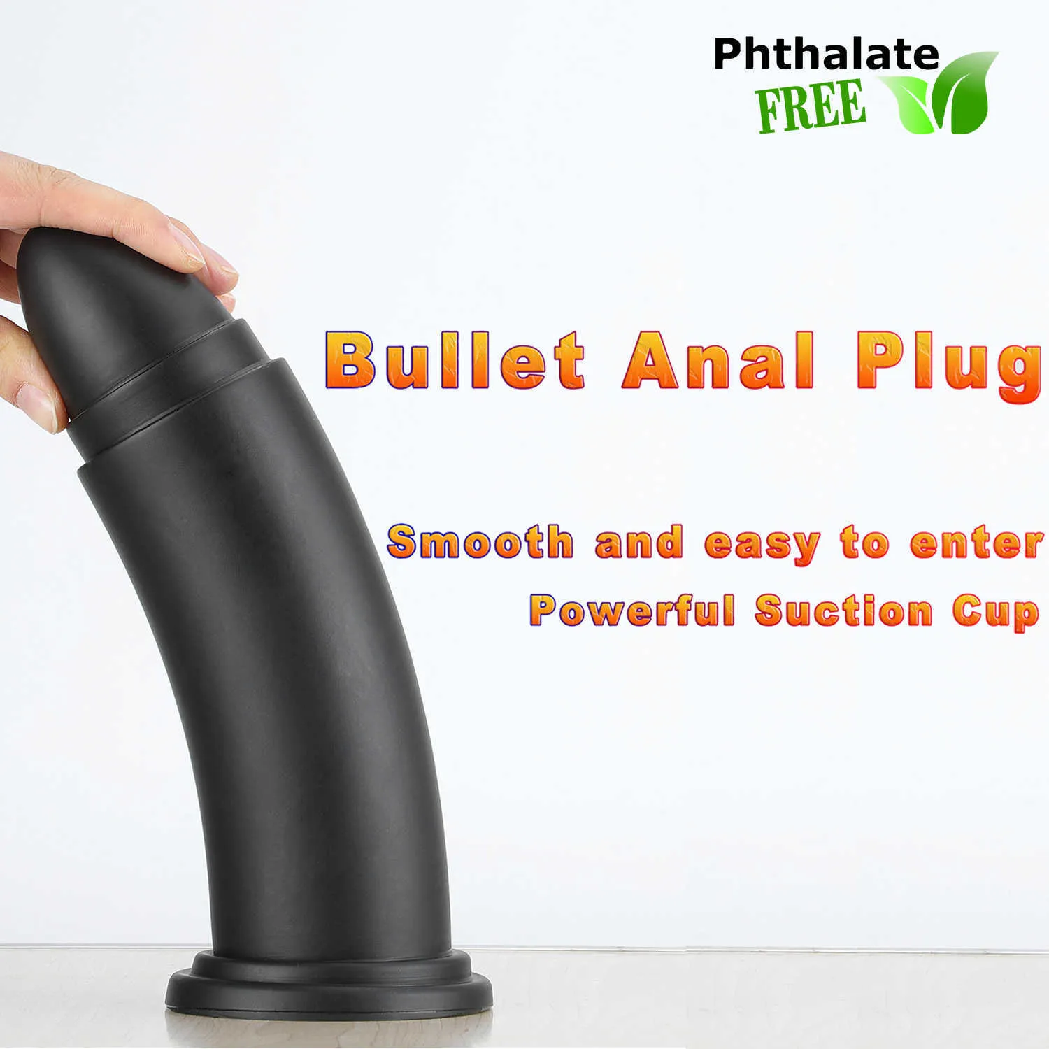 Articoli di bellezza Black Large Bullet Plug anale Massaggio del culo Masturbazione vaginale Butt Dildo erotico Giocattoli sexy per donne e uomini