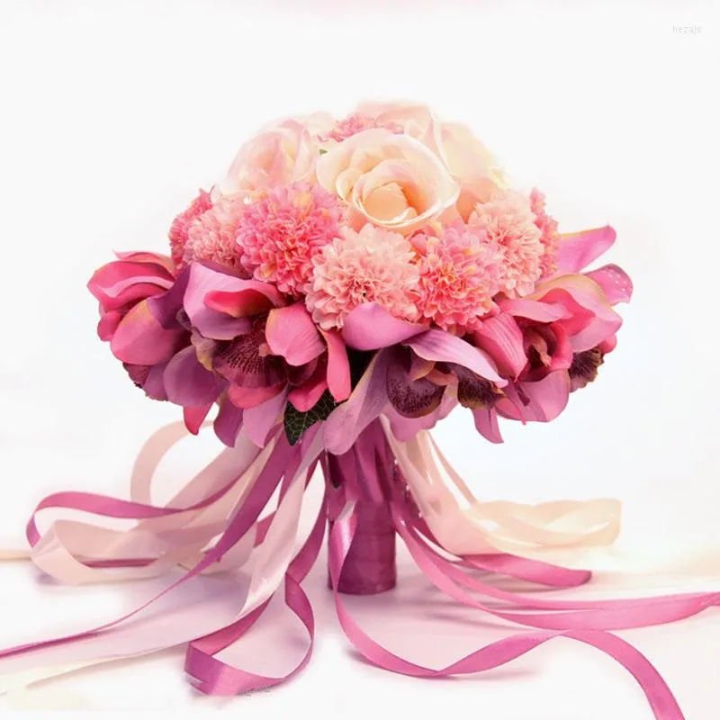 Decorative Flowers Korean Simulation Whelan Bouquet Wedding Bride Holding Artificial Silk Flower Po Studio Pography Props Event Decor