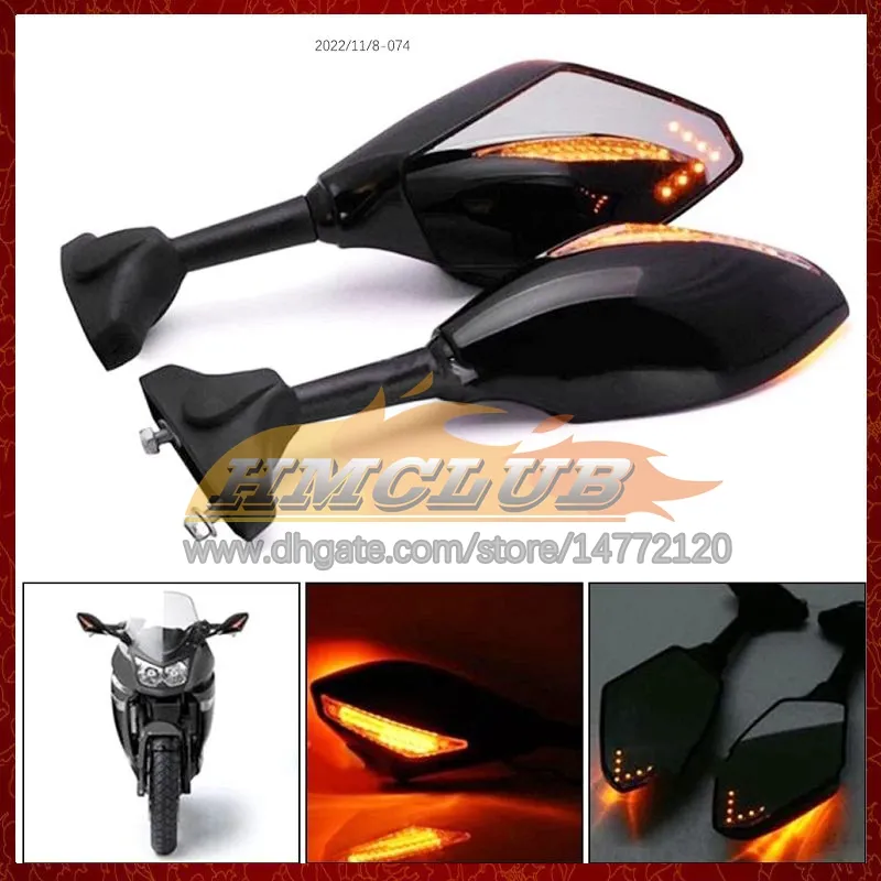 2 x Motociclet LED Turn Lights espelhos laterais para Kawasaki Ninja KZ1000 Z1000 Z 1000 CC 2014 2015 2016 2017 2018 2019 Indicadores de sinal de giro de carbono