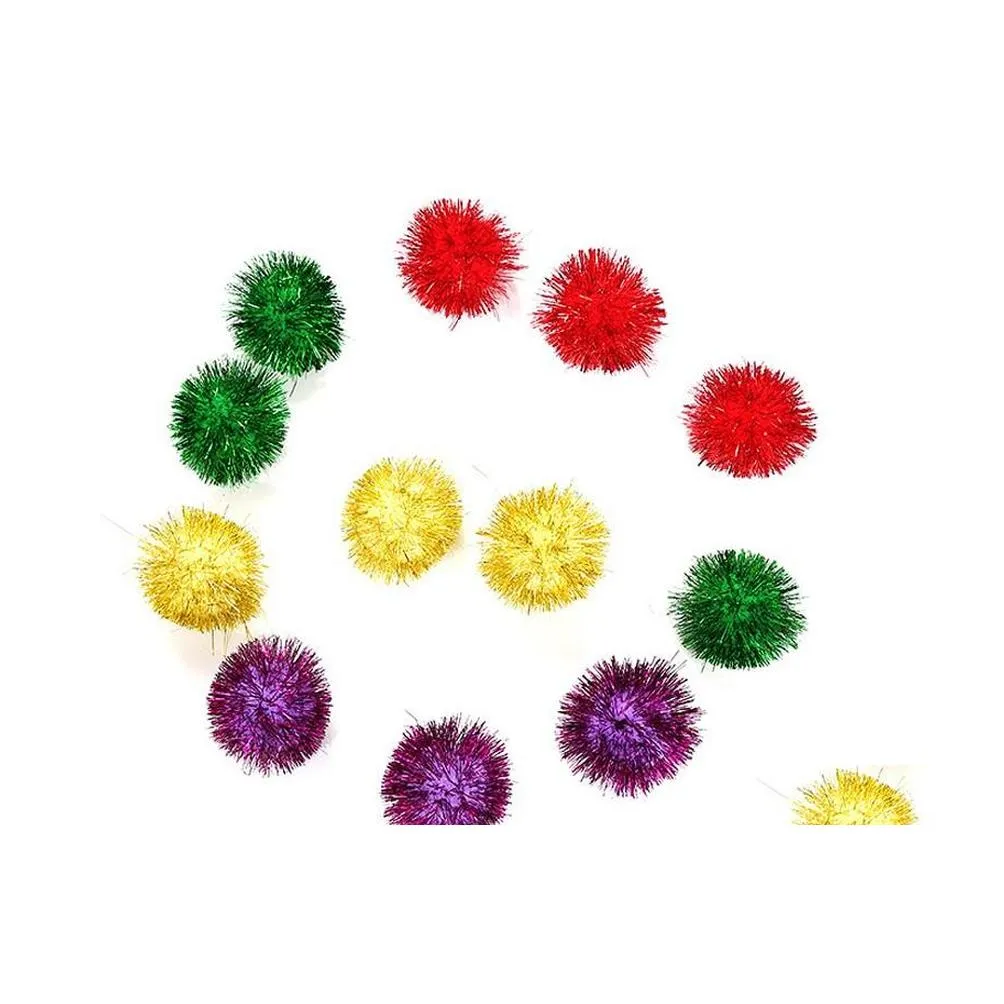 Giocattoli per gatti Giocattolo per gatti Palla da 5 cm Palline scintillanti Forniture divertenti per animali domestici Colore casuale 80 pezzi per lotto Consegna a goccia Giardino domestico Dhzns