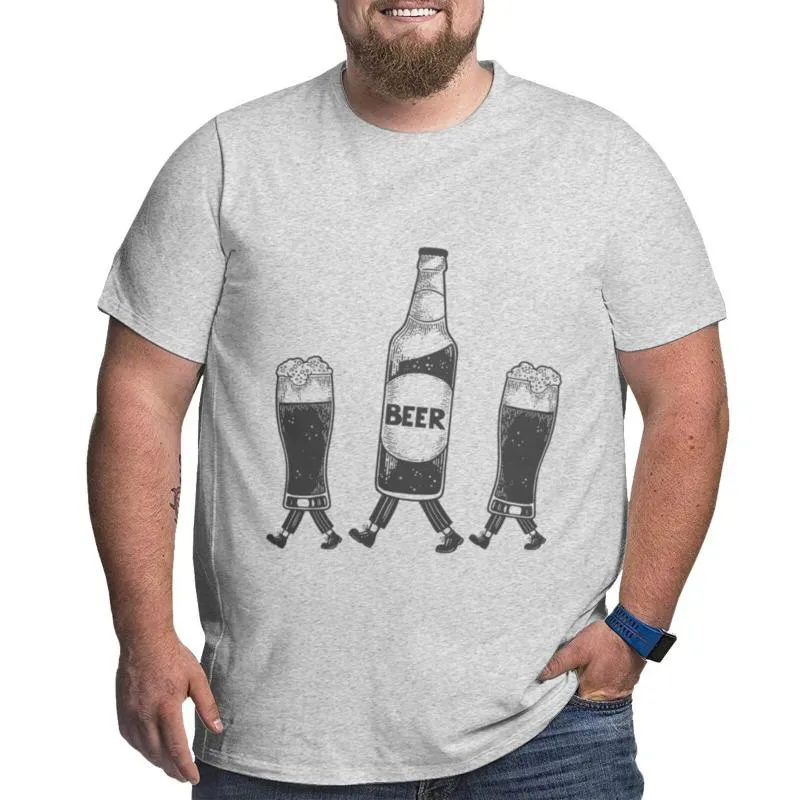 Camisetas masculinas de t-shirt de manga curta não se preocupa cerveja feliz xl-6xlmen's
