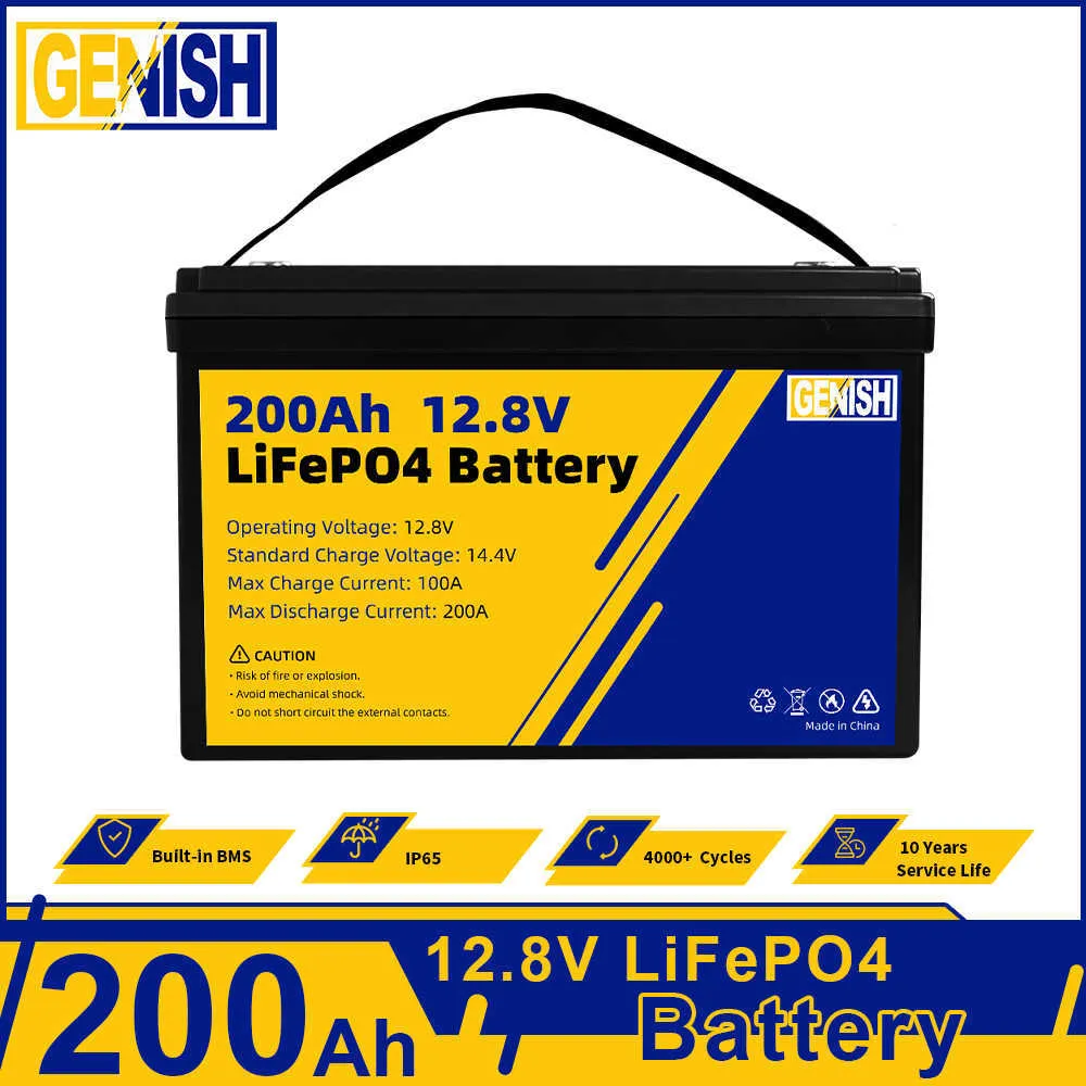 Wiederaufladbare 12V 200Ah Lifepo4-Batterie Deep Cycle Lithium-Eisenphosphat-Solarzelle für 12V 24V 48V Boot Golfwagen RV Gabelstapler