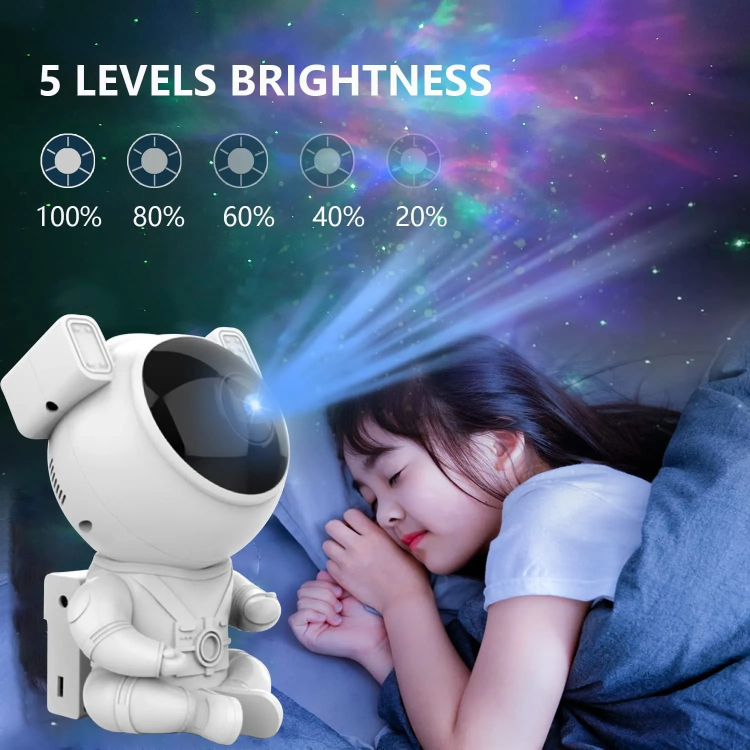 Nuovo astronauta Galaxy Starry Proiettore stellato Night Light Sky Night Lampada per camera da letto Regalo di compleanno per bambini decorativi per la casa