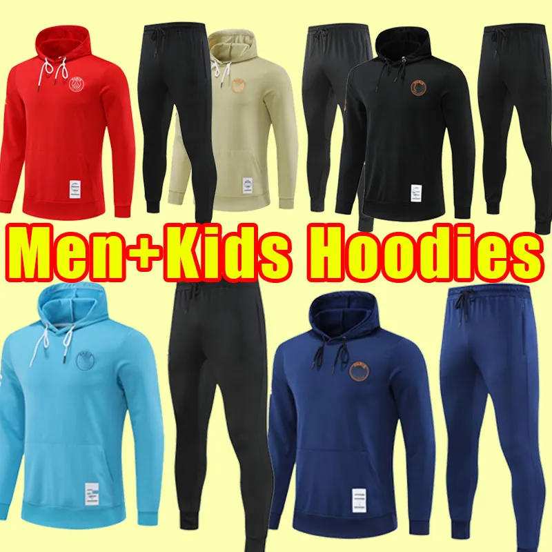 Homens Crianças 22 23 Soccer Tracksuits Messis Mbappe Hakimi Sergio Ramos Wijnaldum PSGS Camisa de futebol 2022 2023 Conjuntos de treinamento de maillot uniformes