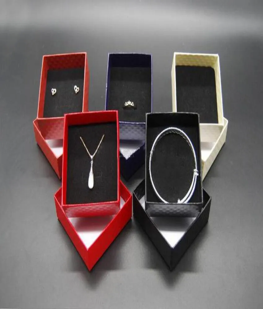 Jewelry Cases Display Cardboard Necklace Earrings Ring Bracelet Box Sets Packaging Cheap Gift Box with Sponge 1782600