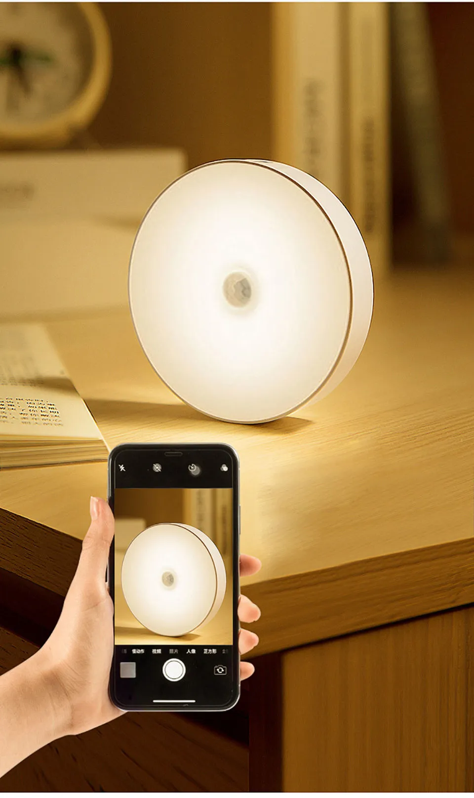 LED Motion Sensor Night Light - USB Rechargeable Wall Lamp, Wireless ...