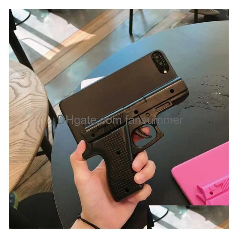 Cell Phone Cases For Shell Er Case 3D Gun Shape Hard 12 11 Pro Max 6 6S 7 8 Plus X Xs Xr Drop Delivery Phones Accessories Dh3Zb