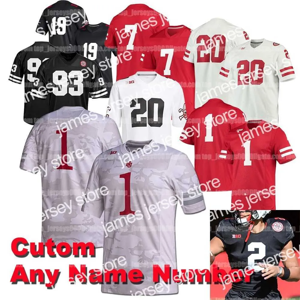 Fotbollströjor Anpassade män kvinnor ungdom Nebraska Cornhuskers Football Jersey College Gabe Ervin Adrian Martinez McCaffrey Allen Honas Markese Stepp Oliver