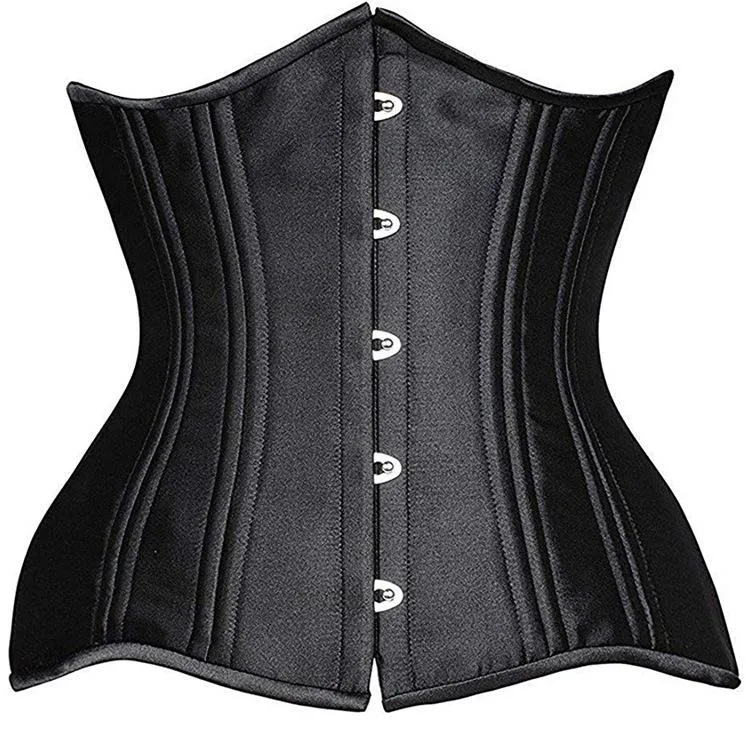 Bustiers Korsetts Vintage Kontrollgürtel Unterbrustkorsett Tops Damen Gothic Reduziergürtel 24 Stahlknochen Gorset Taillentrainer Abnehmen