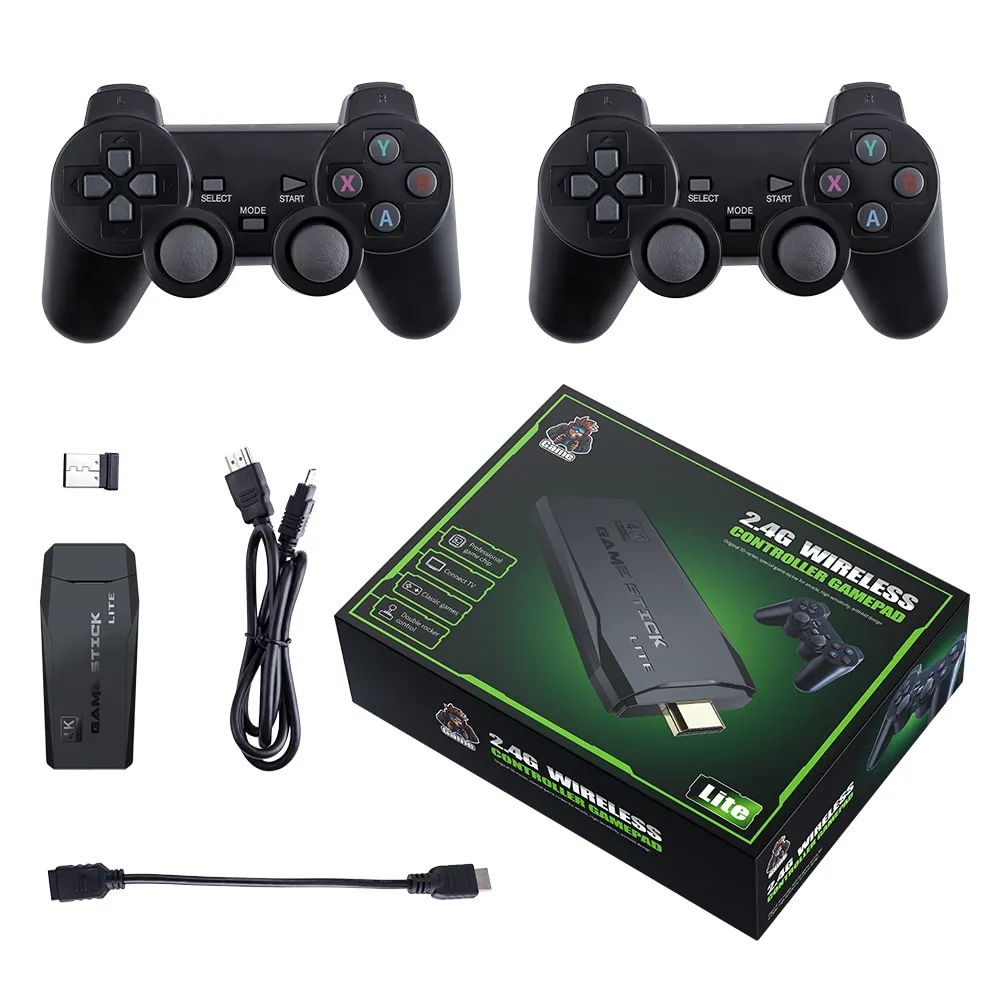 Игровая Консоль 64G Встроенная 10000 Игр Ретро Портативная Игровая Консоль  Беспроводной Контроллер Game Stick Для PS1 / GBA Kid Рождественский Подарок  От 3 237 руб. | DHgate