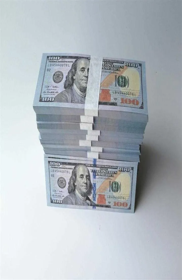 Best 3A Size USA Dollars Party Supplies Prop Money Movie Banknote Paper Novelty Toys 1 5 10 20 50 100 Dollar Currency Fake Money Child2456828