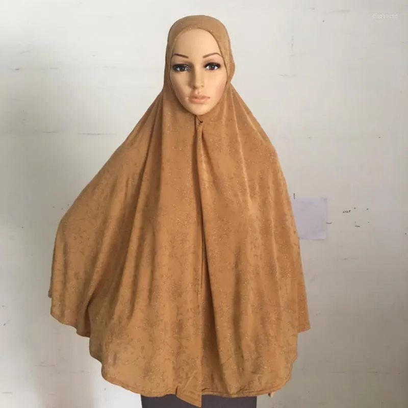 Foulards H051 Dernière grande taille Glitter Musulman Hijab Écharpe Priez Femmes Headwrap Peut couvrir le buste à la taille Turban Caps Bonnet