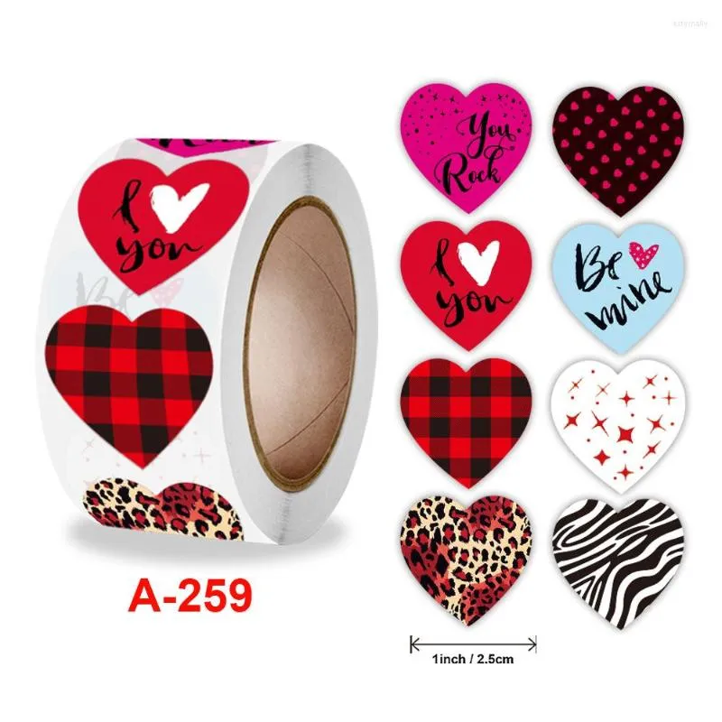 Gift Wrap 2023 Valentine's Day Sticker Heart Label Stickers Diy Scrapbooking Craft Paper Wedding 500 st/Roll