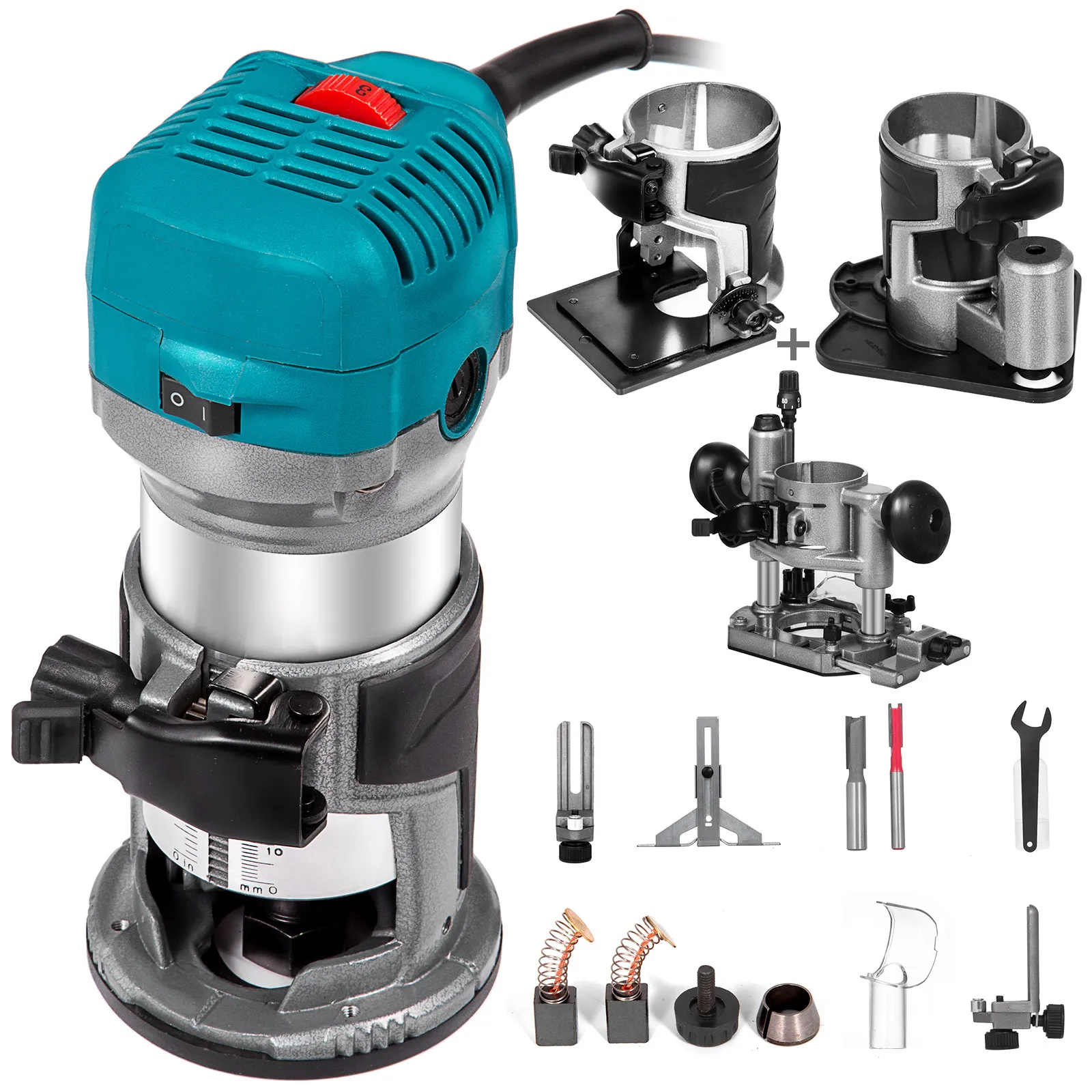 Andere elektrische gereedschappen Vevor Wood Router Trimmer Machine Electric Hand 30000 tpm timmerwerk gereedschap Werken bijgebrikking grooving carving geas 230106