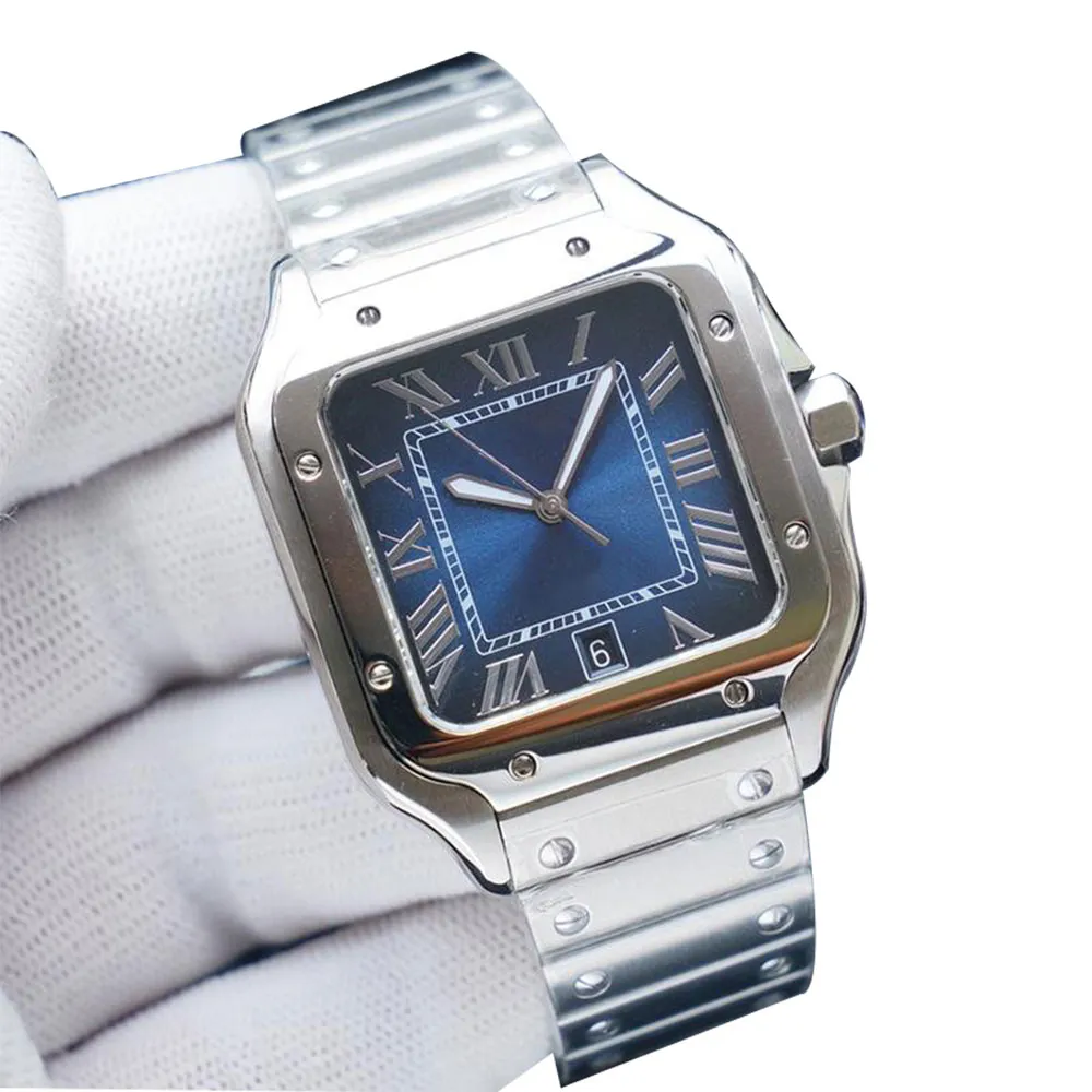 Assista a um movimento mecânico automático Vida à prova d'água Helples Watches 40mm Fashion Square Dial Original Metal Strap Montre de Luxe