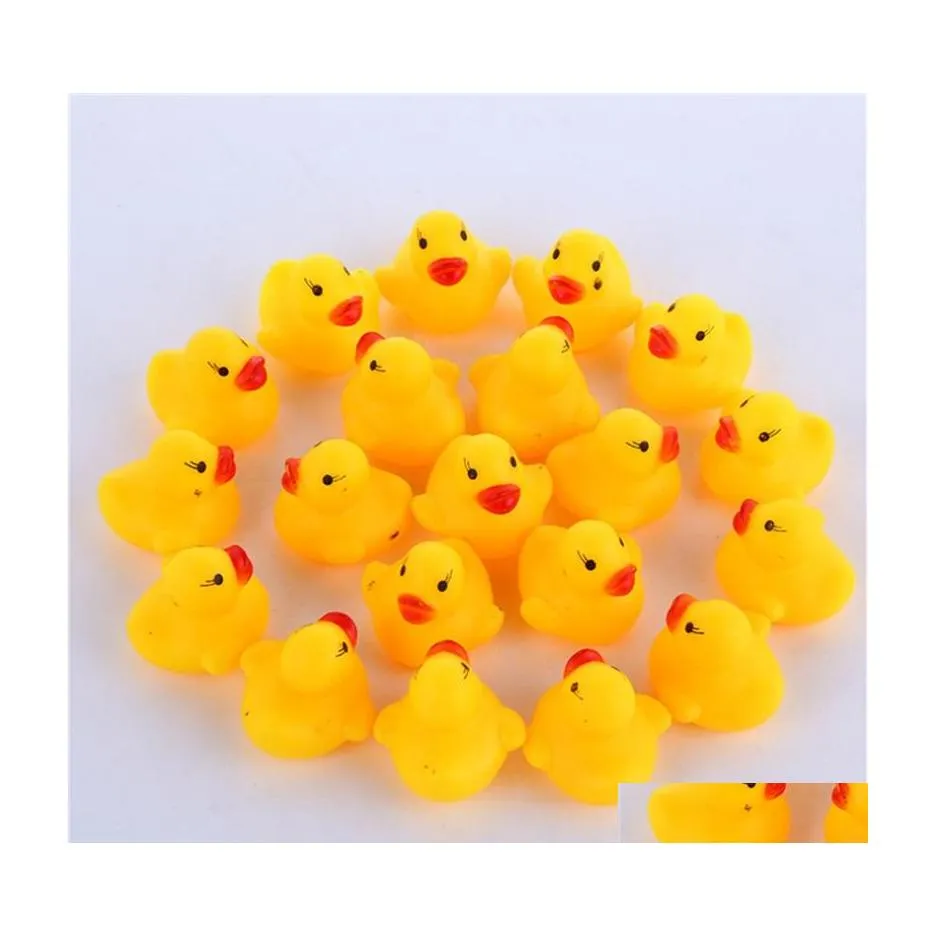 Jouets de bain Bébé Kid Canards en caoutchouc mignons Enfants Squeaky Ducky Jeu d'eau Jouet Classique Canard de bain 760 X2 Drop Livraison Enfants Maternité S Dhqs0