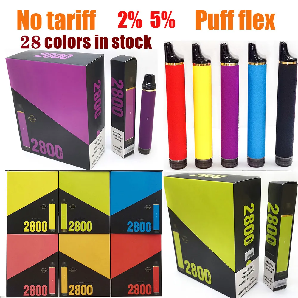 Puff flex 2800 träffar e cigaretter 2% 5% puff 1600 40 20 färger bar stiik max geek engångsvape elux ingen extra kostnad pods enhet