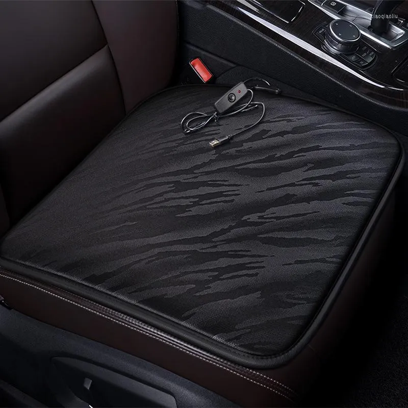 Housses de siège de voiture, coussin chauffant 12V, avec câble de Port USB, coussin électrique chaud d'hiver, température réglable